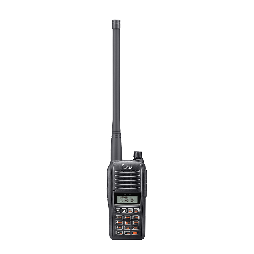 ICOM-A16 8.33/25 kHz Ground to Air Radio with Class Leading 1500 mW Powerful Audio