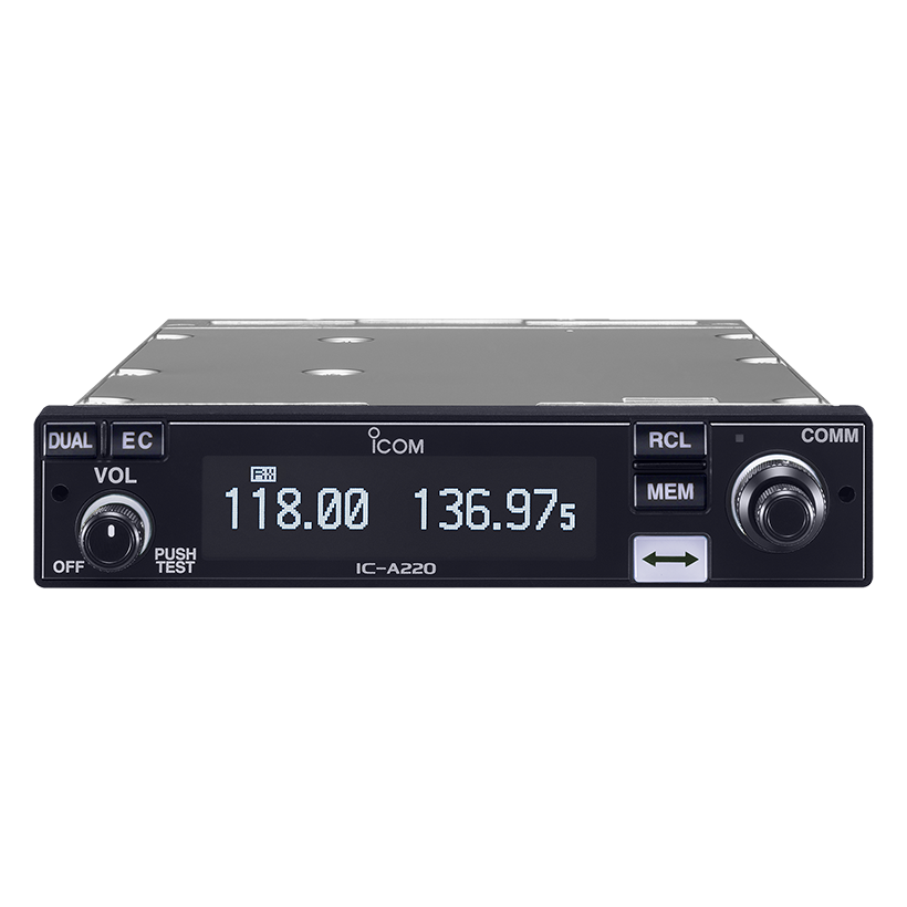 ICOM-A220 TSO version Easy to Install Panel Mount Airband with White OLED Display and White Key