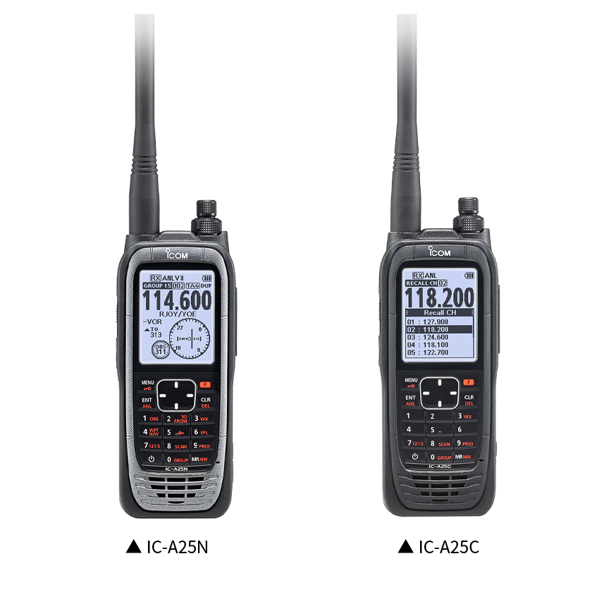 ICOM-A25N ICOM-A25C 6 W (PEP) Powerful Air Band Radio with Built-in GPS and Bluetooth®